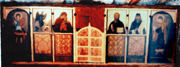 Иконостас с иконой преп. Силуана из монастыря св. Иоанна Предтечи в Эссексе (Великобритания)
