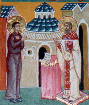 Святой праведный Иоанн Кронштадтский и преподобный Силуан Афонский (житийное клеймо)